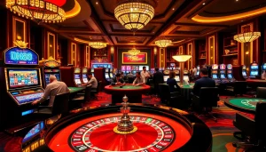Engaged players experiencing thrilling games at a luxurious casino showcasing the DN88 online platform.