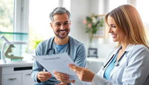 Consultare il medico sulla fecondazione in vitro in una clinica fertilità accogliente.