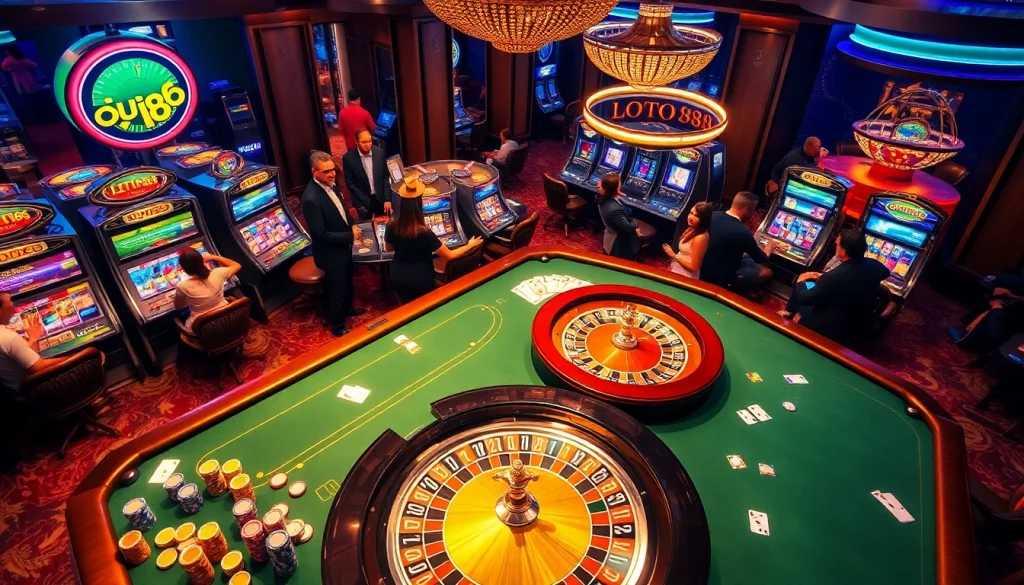 Exciting gaming action at loto188.gb.net showcasing a vibrant casino atmosphere.