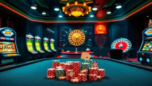 Feel the thrill of winning at https://www.jl55.app/ with a vibrant casino scene showcasing poker, slots, and roulette.