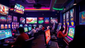 BJ38 online gaming lounge showcasing exciting gameplay and vibrant atmosphere.