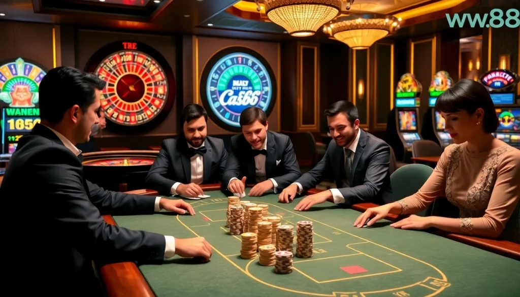 Gambling at a luxury casino table, showcasing the excitement of winning at https://ww88.review/.