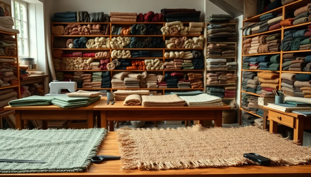 Bekijk de veelzijdigheid en textuur van boucle stof in een creatieve studio.