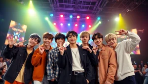 BTS members showcasing their unique styles and synergy during a vibrant concert performance.