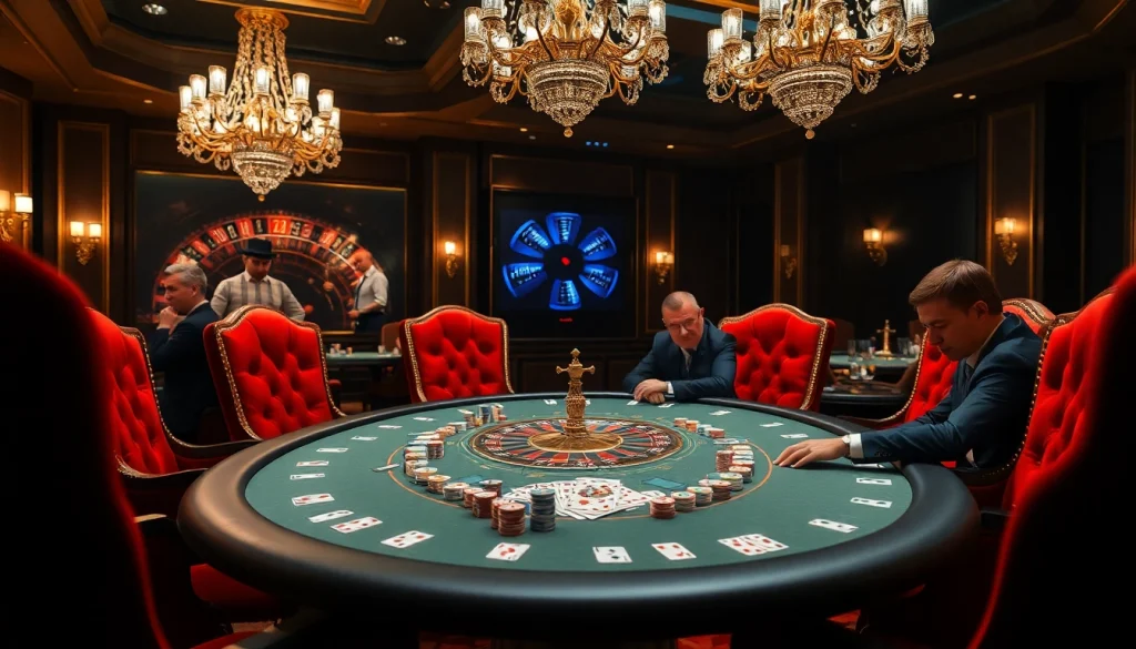 Engaged players at a poker table showcasing the excitement of https://s80web.com/ with colorful chips and cards.