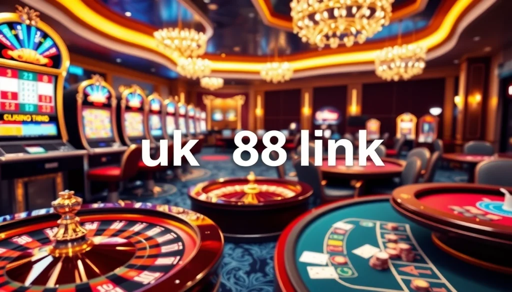 Experience the thrill of betting at UK88 link with vibrant slot machines and poker tables.