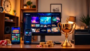 Dynamic 222O online betting platform with vibrant games and modern interface