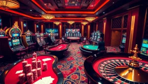 Experience the thrill at the meilleur casino en ligne with vibrant gaming elements and excited players.