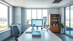 Professional setting for rijbewijs kopen, featuring manuals and computer displays.