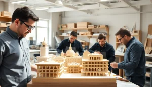 Modellbau in Berlin: Detaillierte architekturmodellbau Berlin Demonstration in einem modernen Workshop.