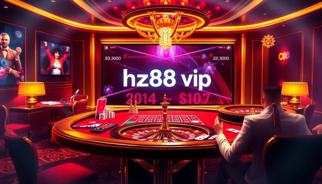Experience excitement at an hz88 vip casino table with vibrant games and players engaged in action.