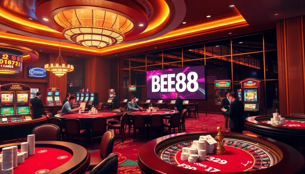 Engaging players at ONBET88 online casino featuring dynamic gaming and vibrant atmosphere.