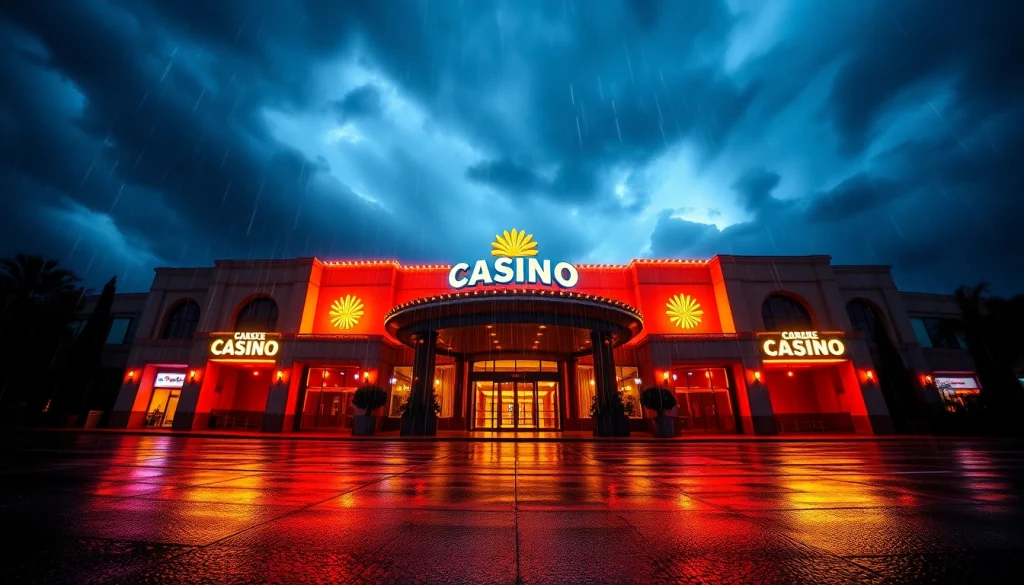 Experience the electrifying energy of thunder in a vibrant casino scene at night.