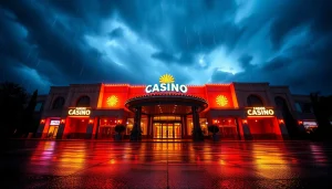 Experience the electrifying energy of thunder in a vibrant casino scene at night.