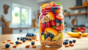 Enjoy a vibrant mason jar breakfast filled with fresh fruits and grains on https://masonjarbreakfast.com.