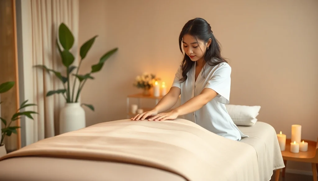 출장마사지 session in a serene home environment with a skilled therapist.