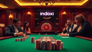 Experience thrilling poker action at an indoxxi casino with vibrant cards and chips.