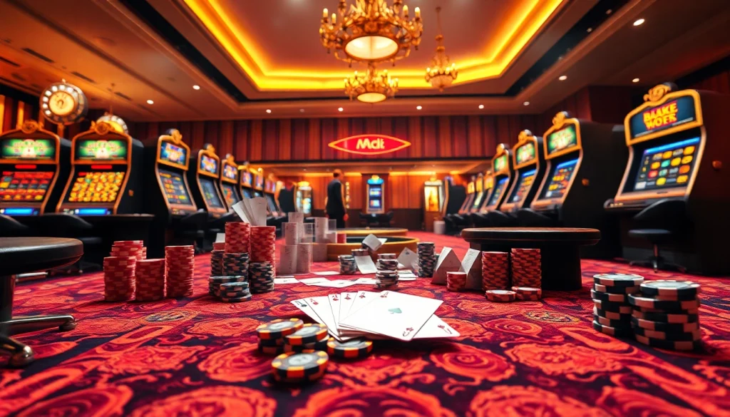 Experience the excitement of Batara88 at a luxurious casino table with vibrant gambling elements.