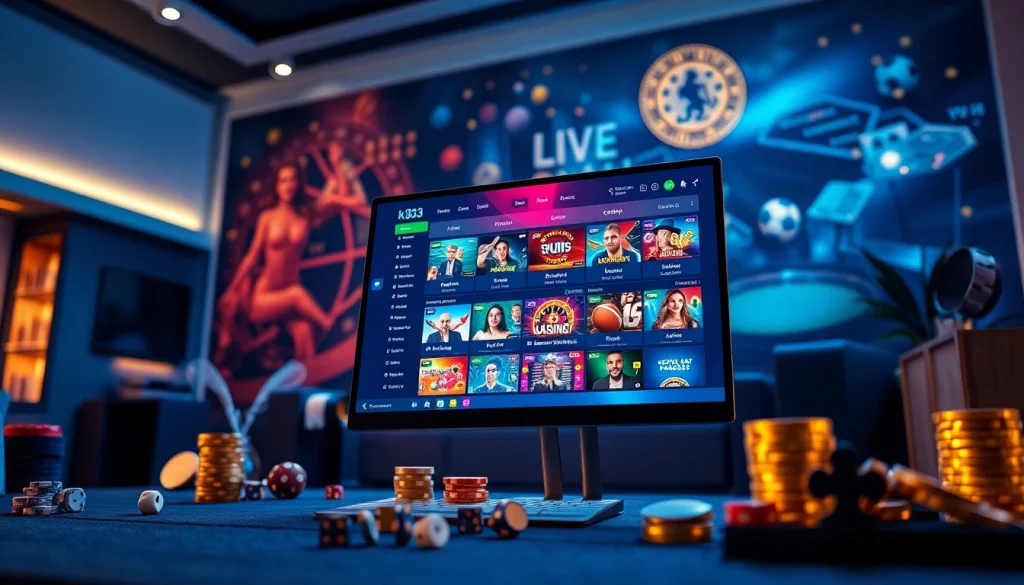 Giao diện hấp dẫn của kU3933 hiển thị casino trực tiếp và cá cược thể thao