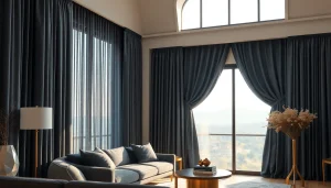 Verduisterende gordijnen in een moderne woonkamer die voor optimale privacy zorgen.