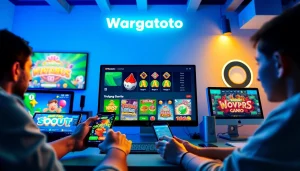 Platform permainan online Wargatoto dengan antarmuka yang berwarna-warni dan permainan yang interaktif.