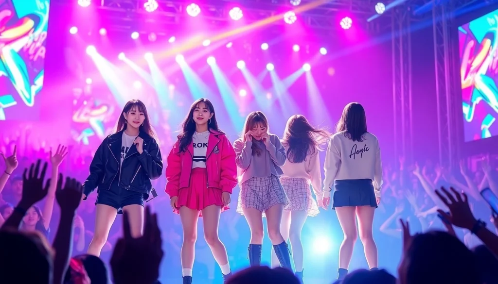 Exciting BLACKPINK news featuring the members energetically performing on stage at a concert.