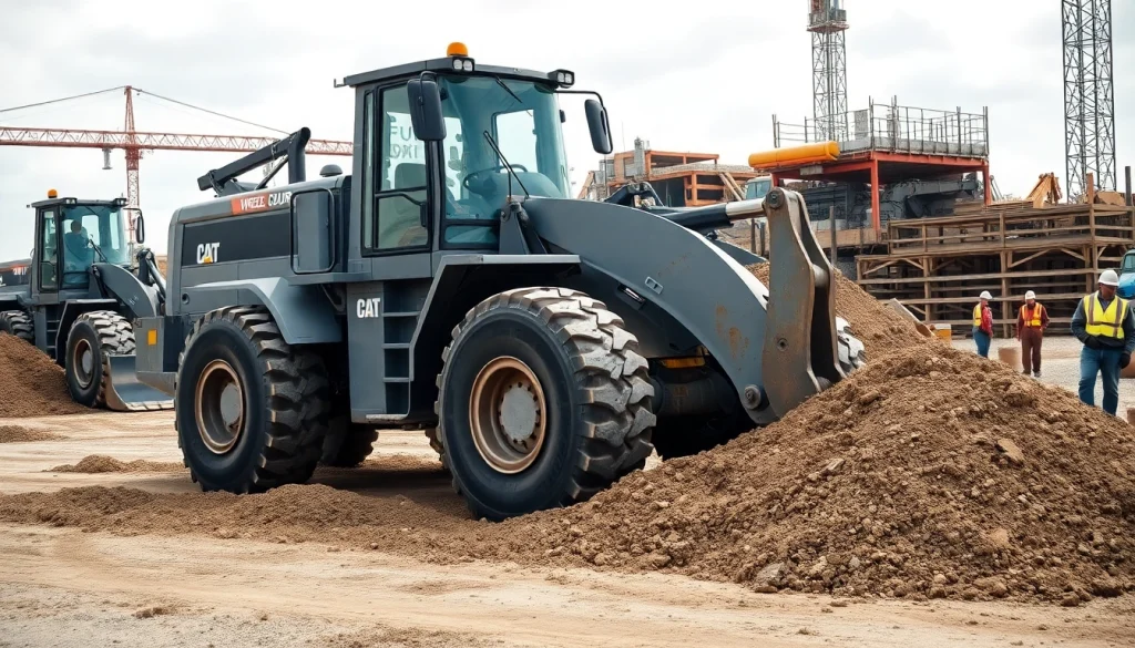 Rent wheel loaders efficiently at construction sites for powerful earth-moving operations.