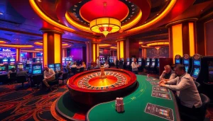 Experience thrilling action at SODO casino with players engaged in poker and roulette.