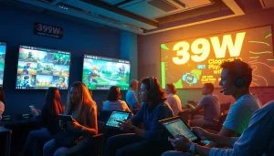 Engaging scene of diverse users enjoying casual gaming on 399W platform.