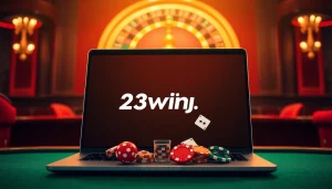 Engaging online gambling scene with 23win.ryukyu, displaying poker chips and cards.