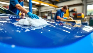 Best car detailing Chattanooga TN, showcasing a gleaming vehicle hood being polished, emphasizing professional service.