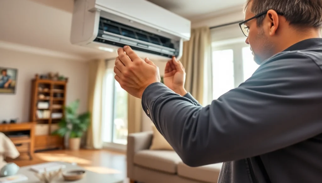 Skilled HVAC repair stormville technician servicing an air conditioning unit in a home.