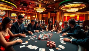 Experience the excitement of gambling with 399W at an elegantly designed poker table.