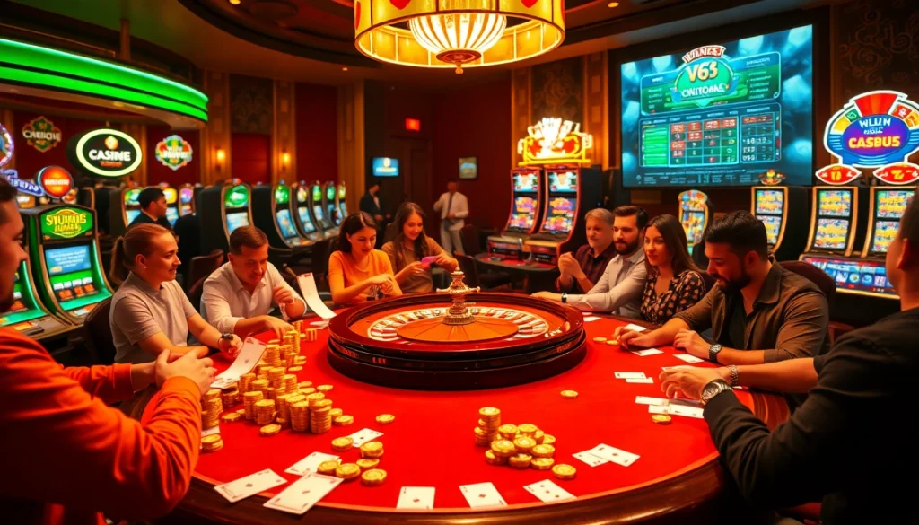 Experience thrilling gameplay at vip66.com with luxurious casino tables, chips, and exciting gaming atmosphere.