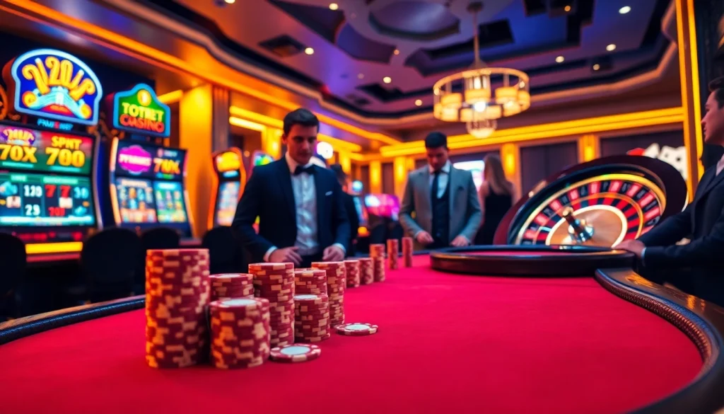 Players enjoying high-stakes poker and slots at 789bets casino, showcasing excitement and luxury.