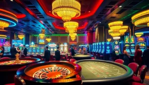 K9K9 casino floor featuring vibrant gaming tables, excited players, and professional dealers.