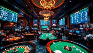 Experience the thrill of link alternatif sbobet in this vibrant casino scene featuring sports betting excitement.