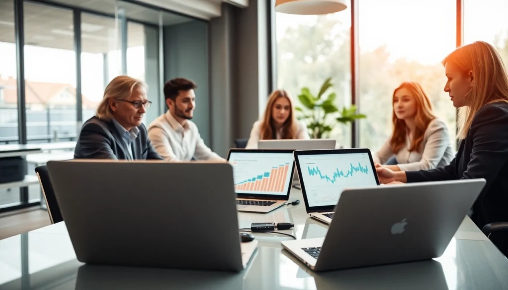 Engaging discussion on IT services for law firms with professionals in a modern setting.