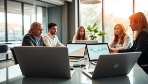 Engaging discussion on IT services for law firms with professionals in a modern setting.