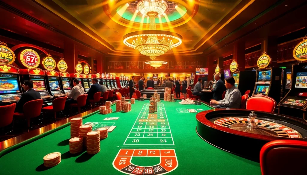 Experience the excitement of FB88's casino gaming with vibrant poker chips and roulette action.