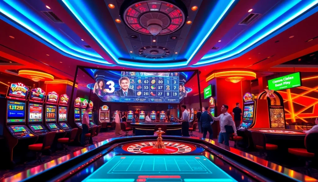 Experience the excitement of ev88win.live with a vibrant online casino scene showcasing gaming options and enthusiastic players.