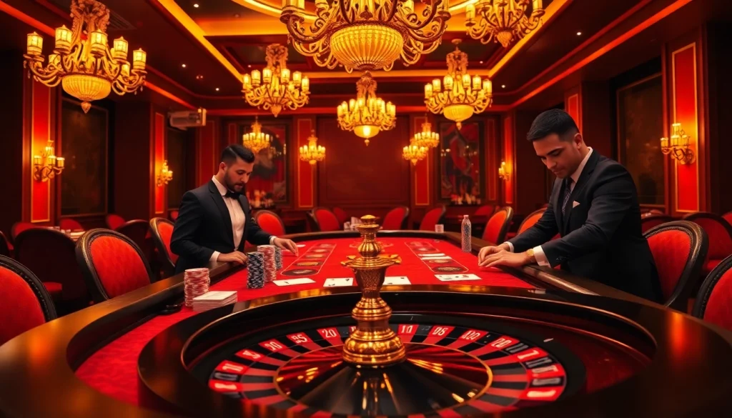 Engaging poker scene at XX88 casino with vibrant decor and professional dealers.