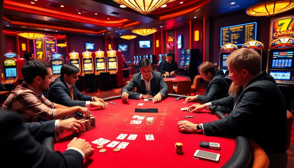 High-stakes poker action at 58win casino, featuring vibrant chips and expert dealer.