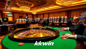 kkwin players enjoying an exciting casino experience at a vibrant roulette table.