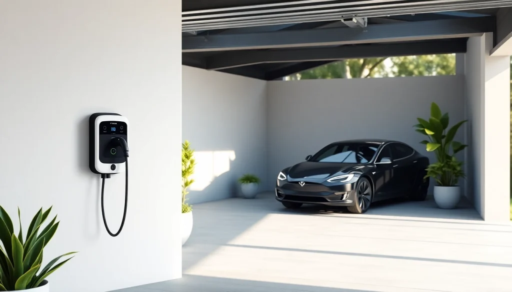 Explore EV charger cost Australia with a sleek installation in a modern garage.