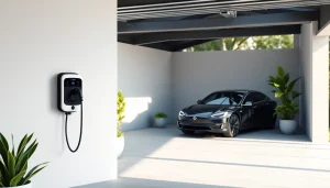 Explore EV charger cost Australia with a sleek installation in a modern garage.