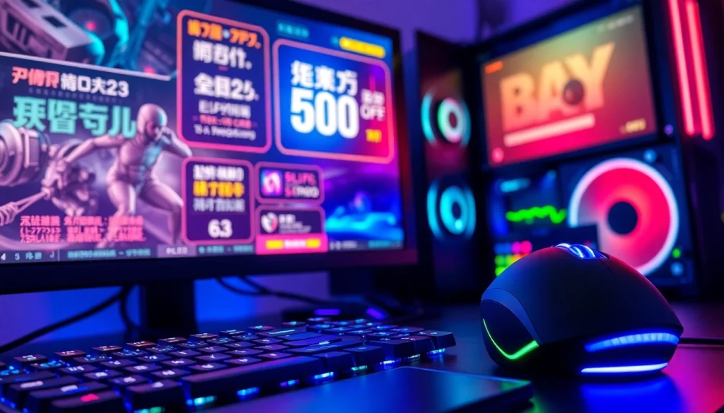 Engaging gaming setup highlighting ドスパラ クーポン offers, featuring RGB lighting and modern peripherals.