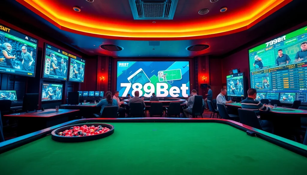 Experience the thrill of 789bet with dynamic betting scenes, showcasing engaging players and exciting casino elements.