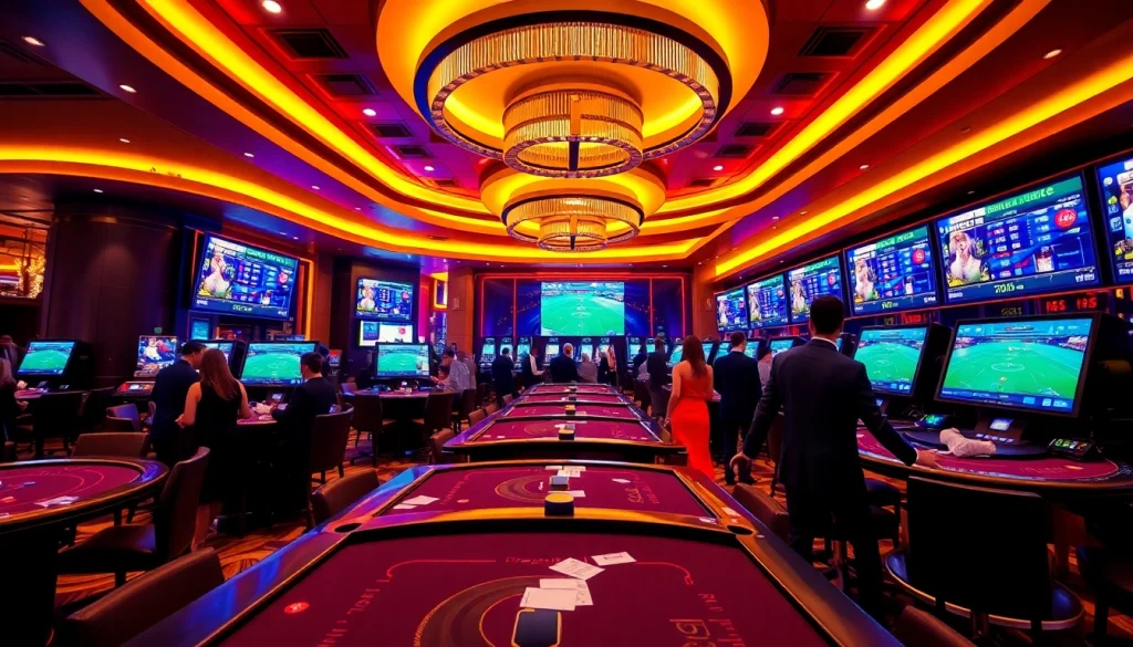 KQBD live score betting scene in an exciting casino atmosphere with vibrant betting interfaces.