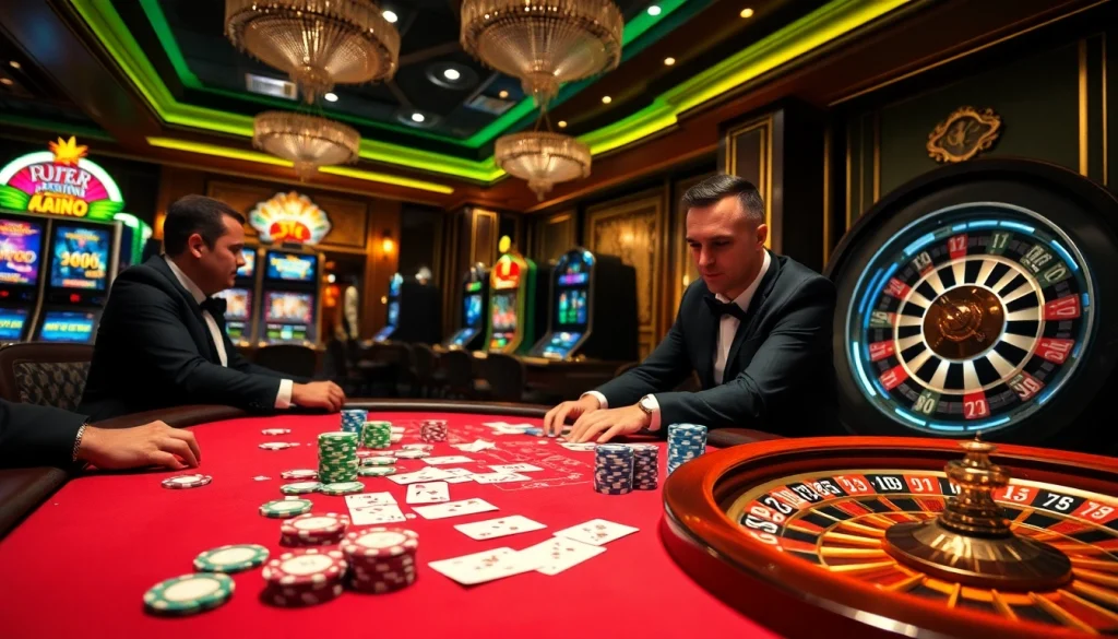 A dynamic poker game captures the thrill of s8ok.com, highlighting colorful chips and engaged players.